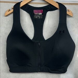 Under Armour Women's Zip-Front Black, and Purple Sports Bra size 38DD